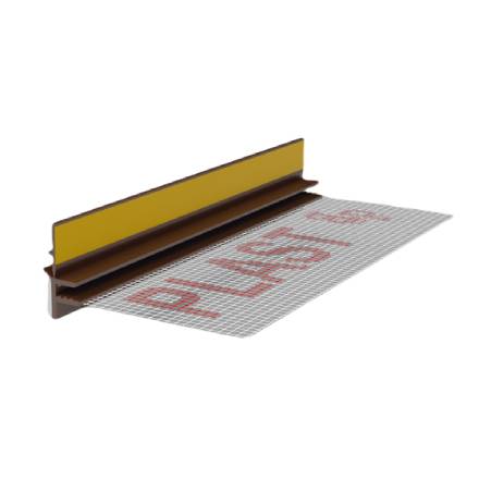 listwa przyokienna pcv z siatka i uszczelką 300 cm bella plast orzech