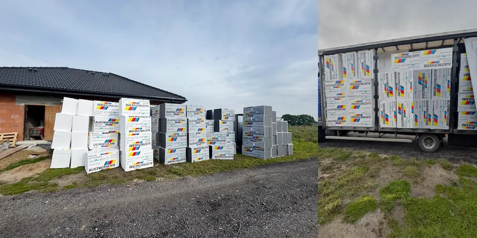 Dostawa styropianu Austrotherm EPS 031 i EPS 036 ok. 47 m3 Pawłowice