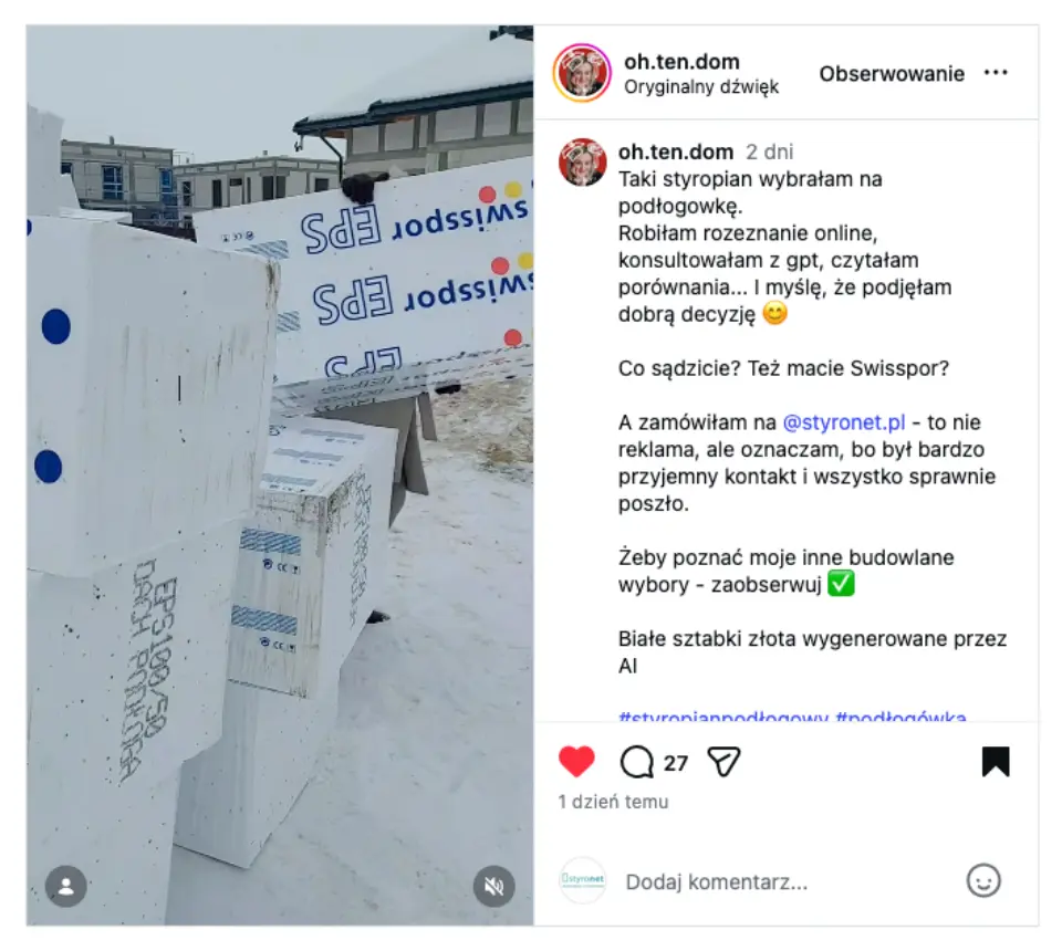 Dostawa styropianu Swisspor EPS 100 036 5 cm Warszawa Mazowieckie