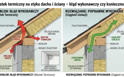 Mostek termiczny na styku dachu i ściany – błąd czy konieczność?